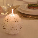 Candela di Natale Sfera Pois Glitter