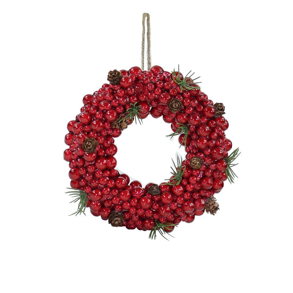 Corona Bacche Rosse e Pigne