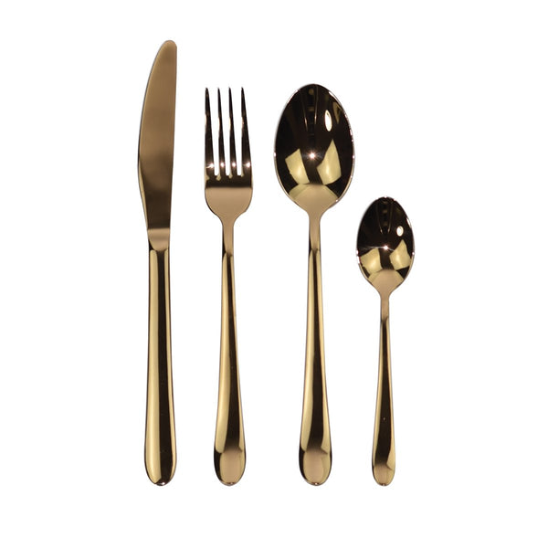 Set posate oro rosa lucido