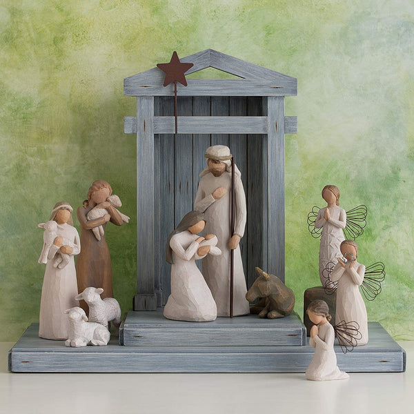 Natività con tempio resina 9 pastori 23 cm Willow Tree
