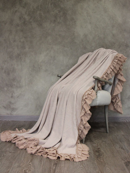 Plaid in pile con rouche