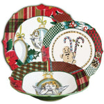 Set 18 piatti in porcellana natale tartan Baci Milano-Tartan