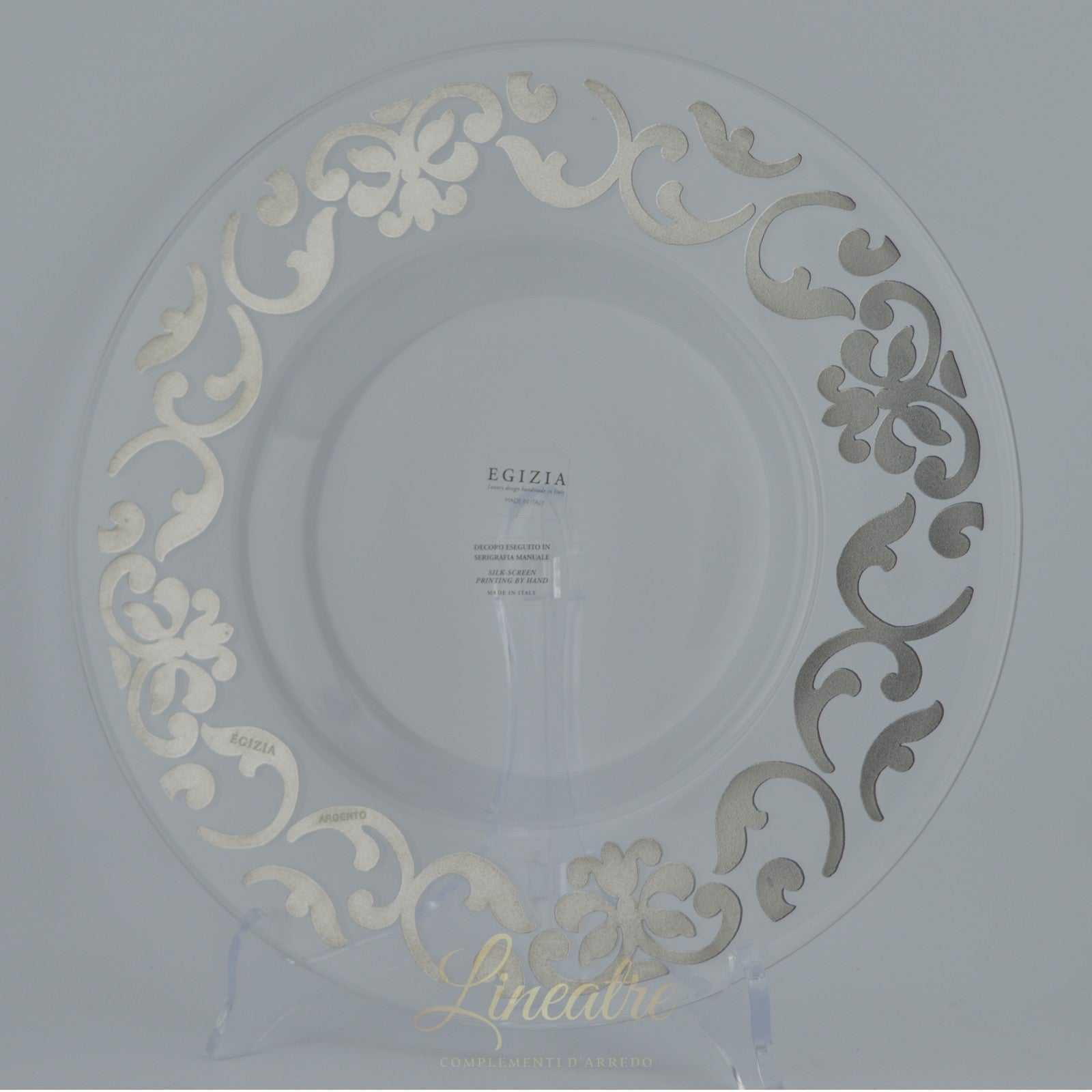 Decor Trader - Confezione da 100 piatti di vetro con perline in argento, per eventi natalizi, matrimoni, diametro 33 cm Decor Trader - Confezione da 100 piatti di vetro con perline in argento, per eventi natalizi, matrimoni, diametro 33 cm