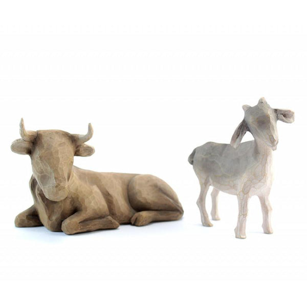 Bue e capra per Natività (2 pezzi) 23 cm